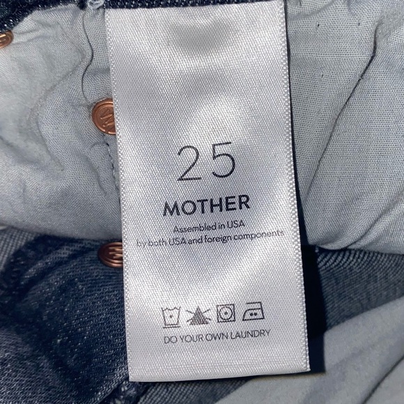 MOTHER The Scrapper Cuff Ankle Fray Jeans In Unstitched In The Dark Size 25 NWT - Picture 13 of 15